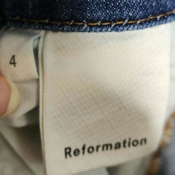 Reformation Jenny Zip Front Denim Jumpsuit Cropped Wide Leg Jean Overalls Kasai - Picture 8 of 13